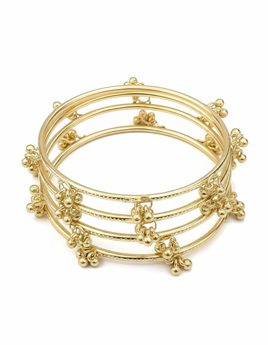 Raindrop Glass Bangles – Set of 12 Bangles (With / Without Ghungru)