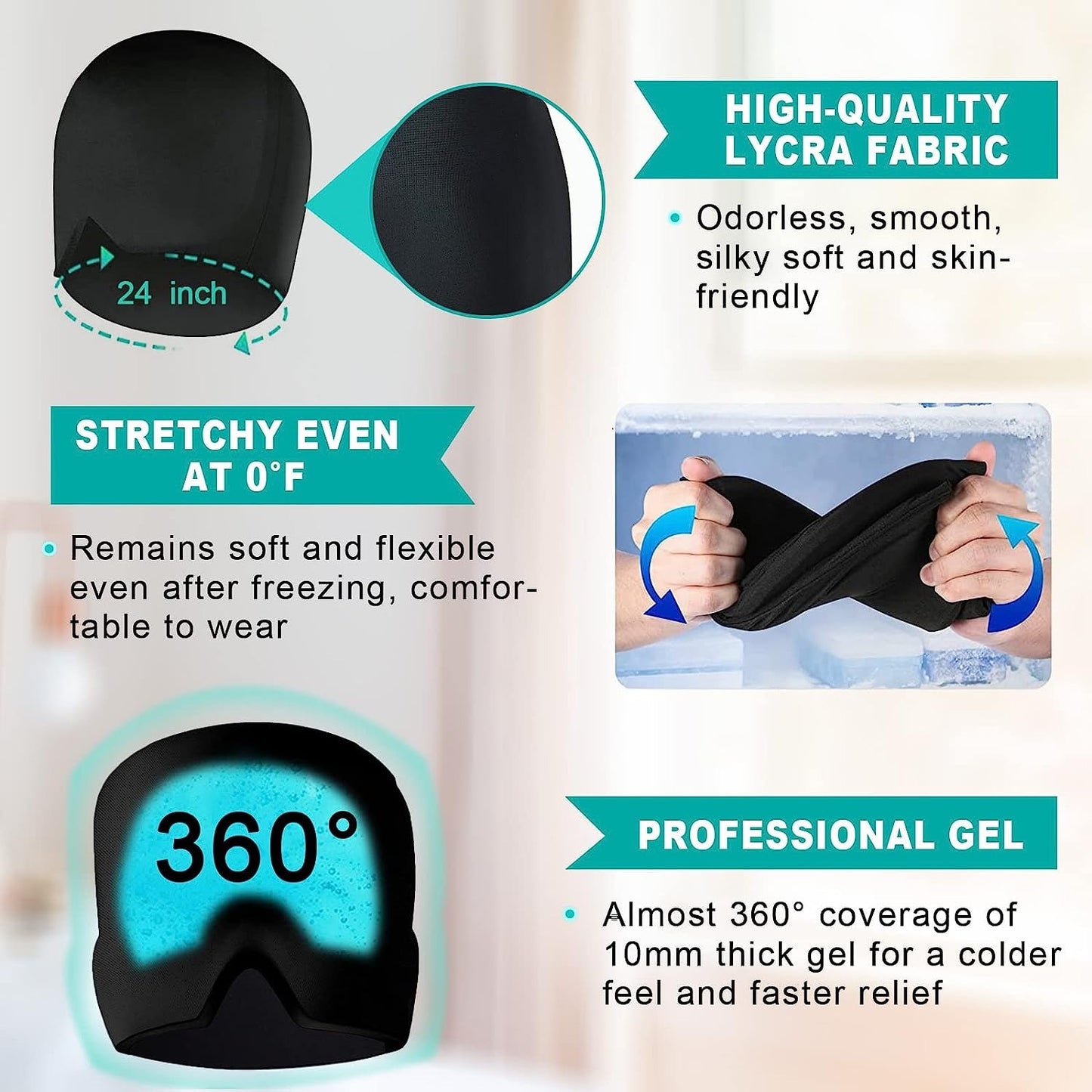 Reusable Ice Gel Migraine Relief Cap
